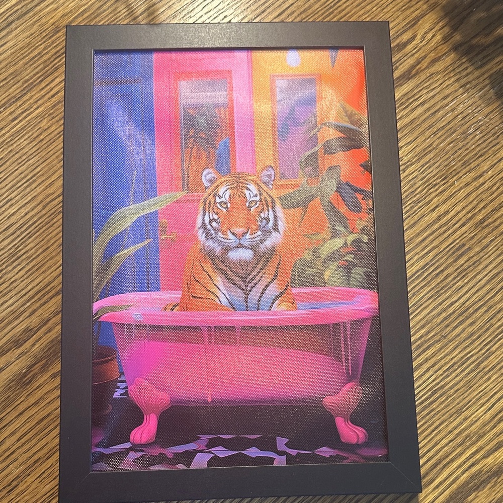 Vibrant Tiger Art Print in Frame